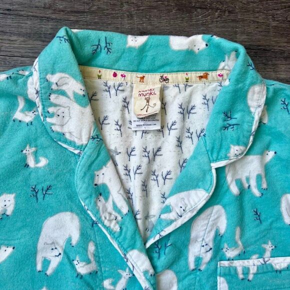 Munki Munki Bamboo Cotton Polar Bear Blue Womens Pajamas Soft Colorful Pattern - Picture 4 of 8